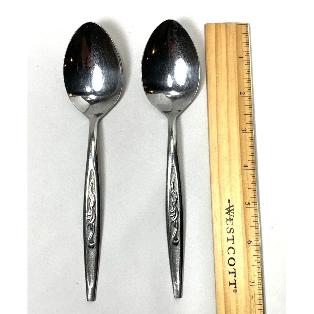 Lifetime Cutlery Stainless Table Spoon X2 Vintage Replacement Flatware Scroll